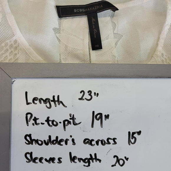 BCBGMAXAZRIA lace V neck Bell sleeves blouse - Picture 11 of 11